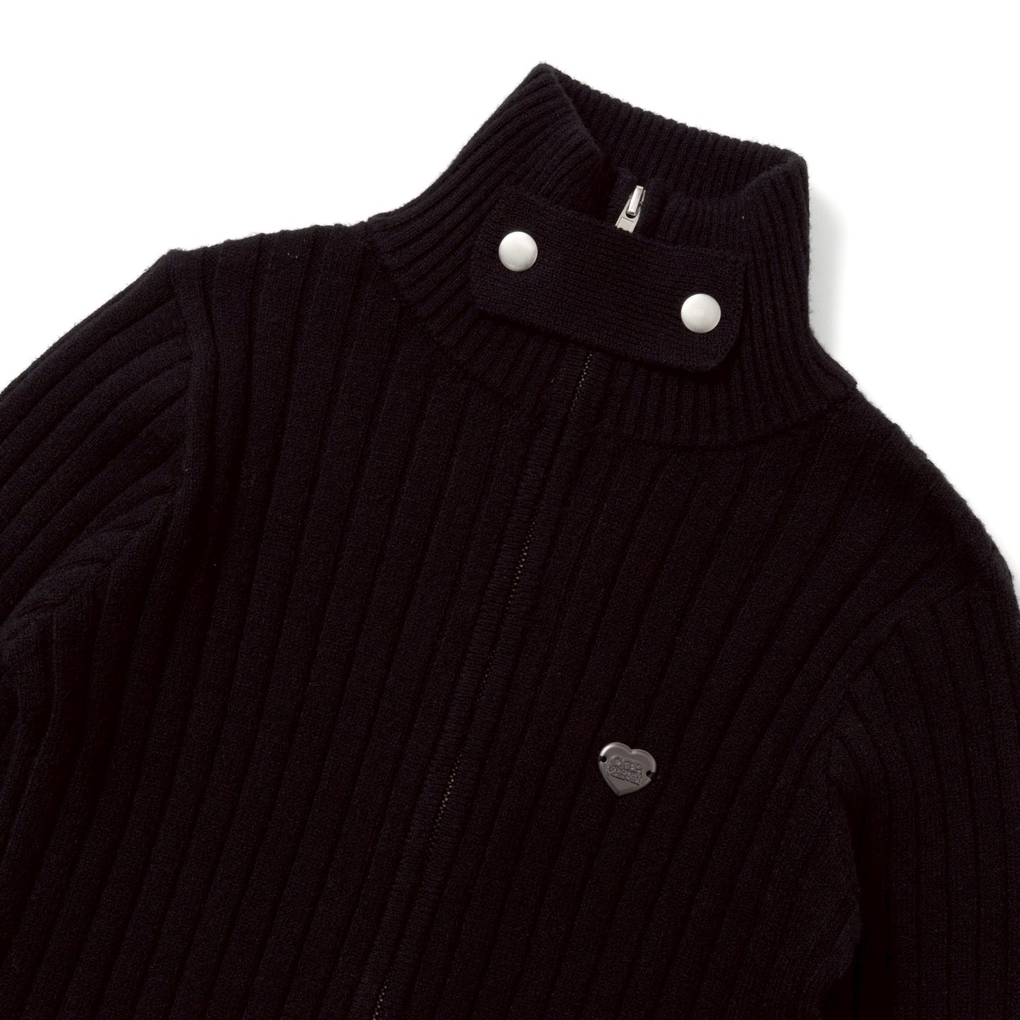 Drivers Neck Buttan Zip Knit