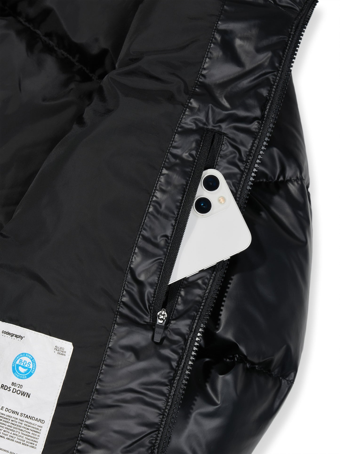 (Women) RDS glossy duck down puffa short padding CBDWWIH001