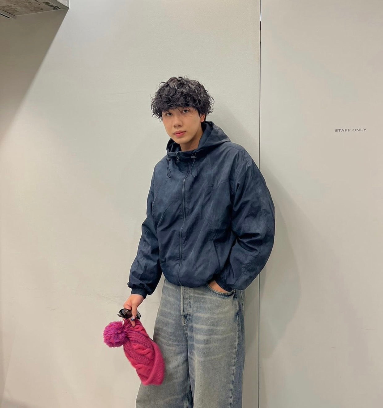 TECH NYLON TIEDYE HOOD WIND BRACKER JACKET