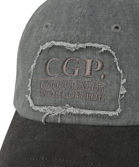 Square Logo Damaged Ball Cap CBFUUAC004