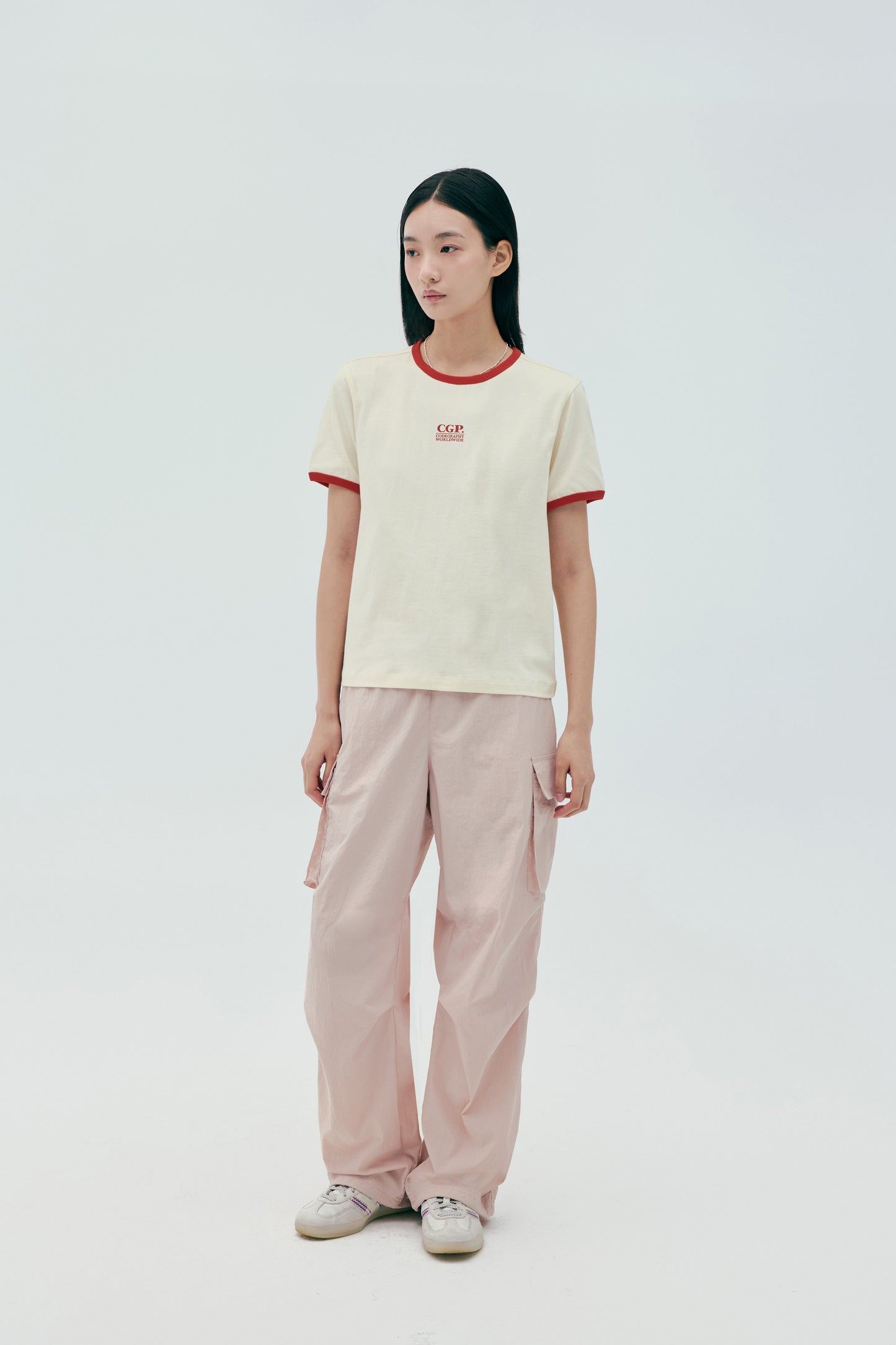 (Women) CGP Small Square Logo Ringer Short Sleeve T-Shirt CBEUWTS017
