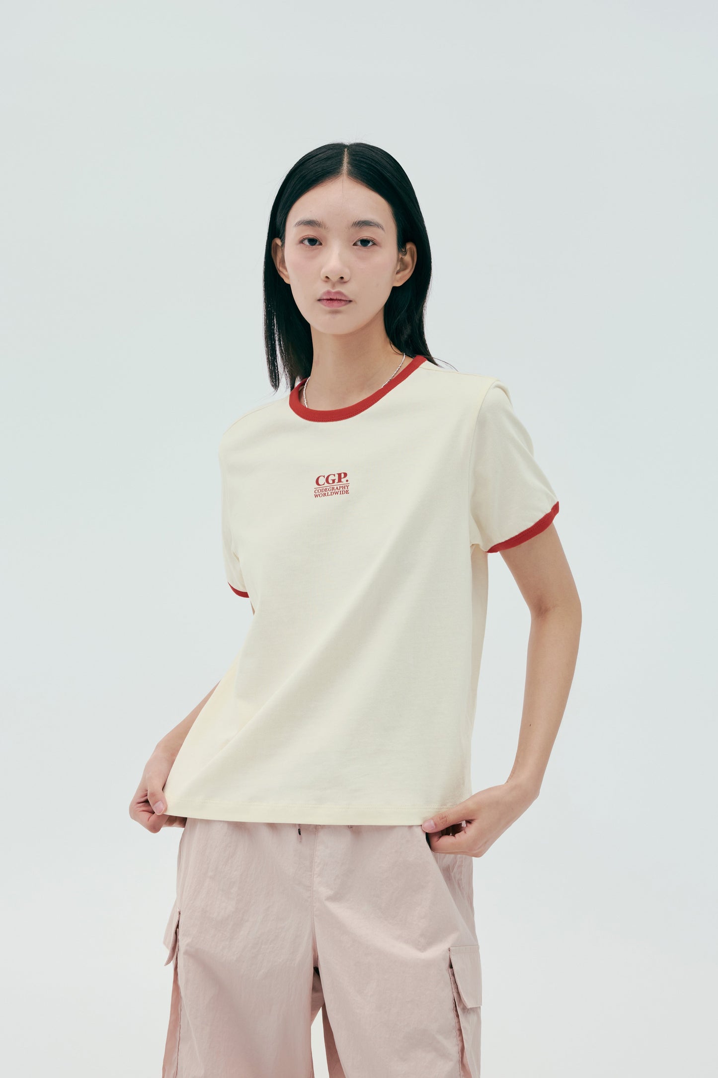 (Women) CGP Small Square Logo Ringer Short Sleeve T-Shirt CBEUWTS017