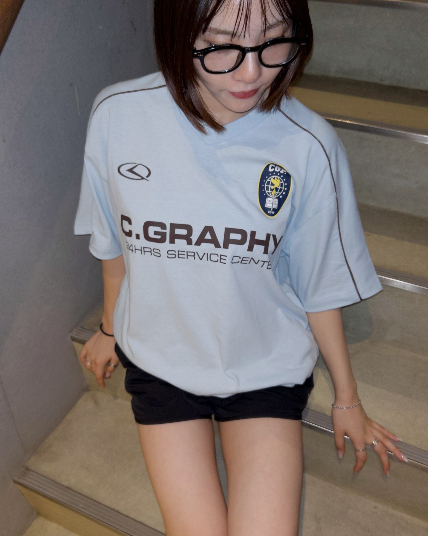 CG 24H  TRACK OVER FIT V-NECK Tee