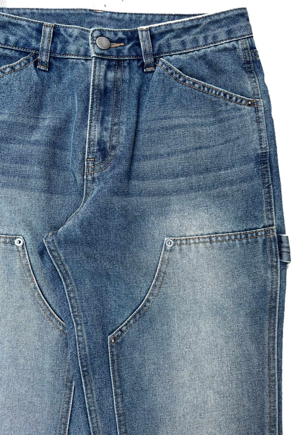 (Woman)Washed Double Knee Denim