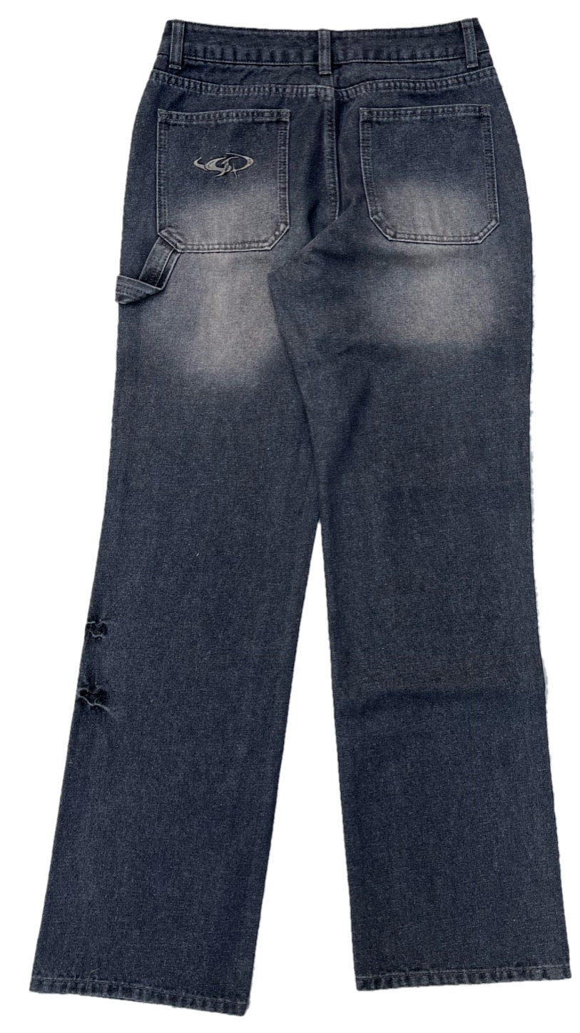 (Woman)Washed Double Knee Denim