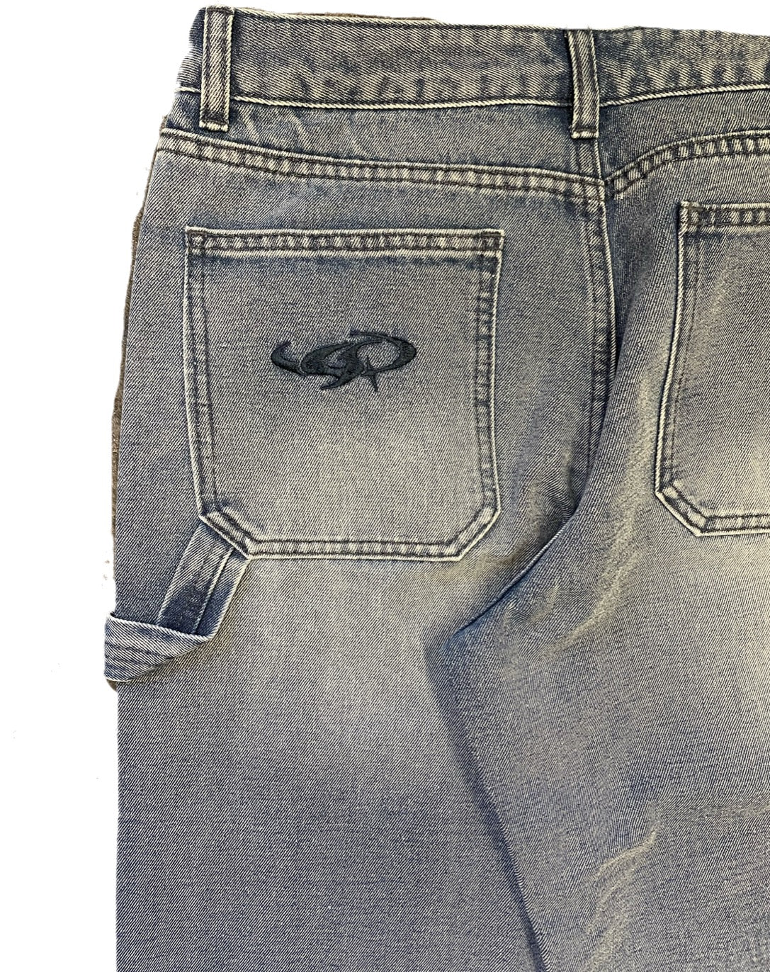 (Woman)Washed Double Knee Denim