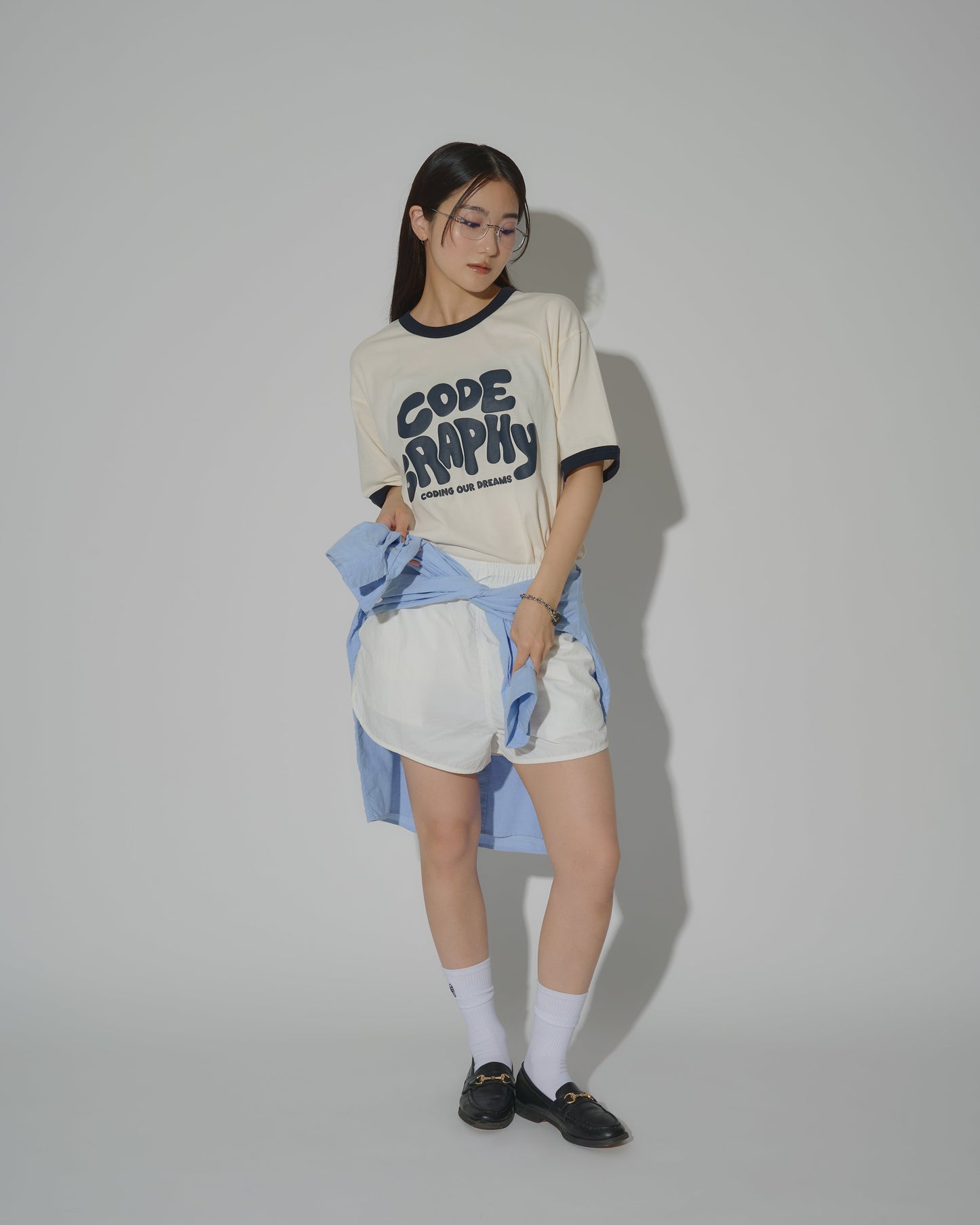 CODEGRAPHY JELLY Logo Ringer Short Sleeve T-Shirt CBEUUTS032A
