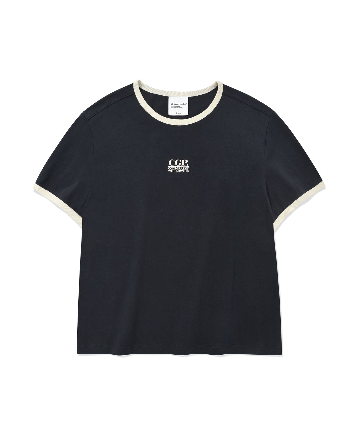 (Women) CGP Small Square Logo Ringer Short Sleeve T-Shirt CBEUWTS017