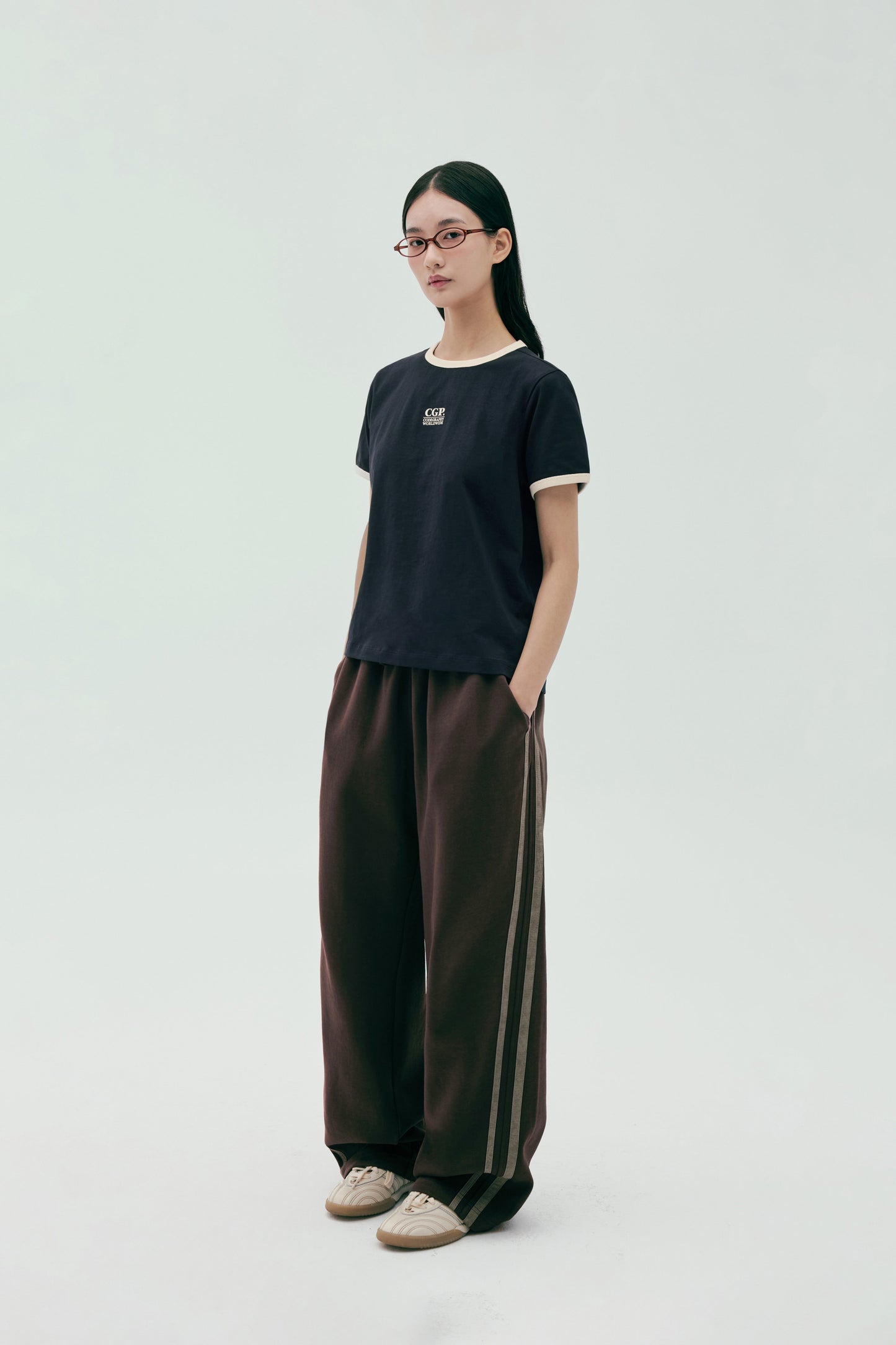 (Women) CGP Small Square Logo Ringer Short Sleeve T-Shirt CBEUWTS017