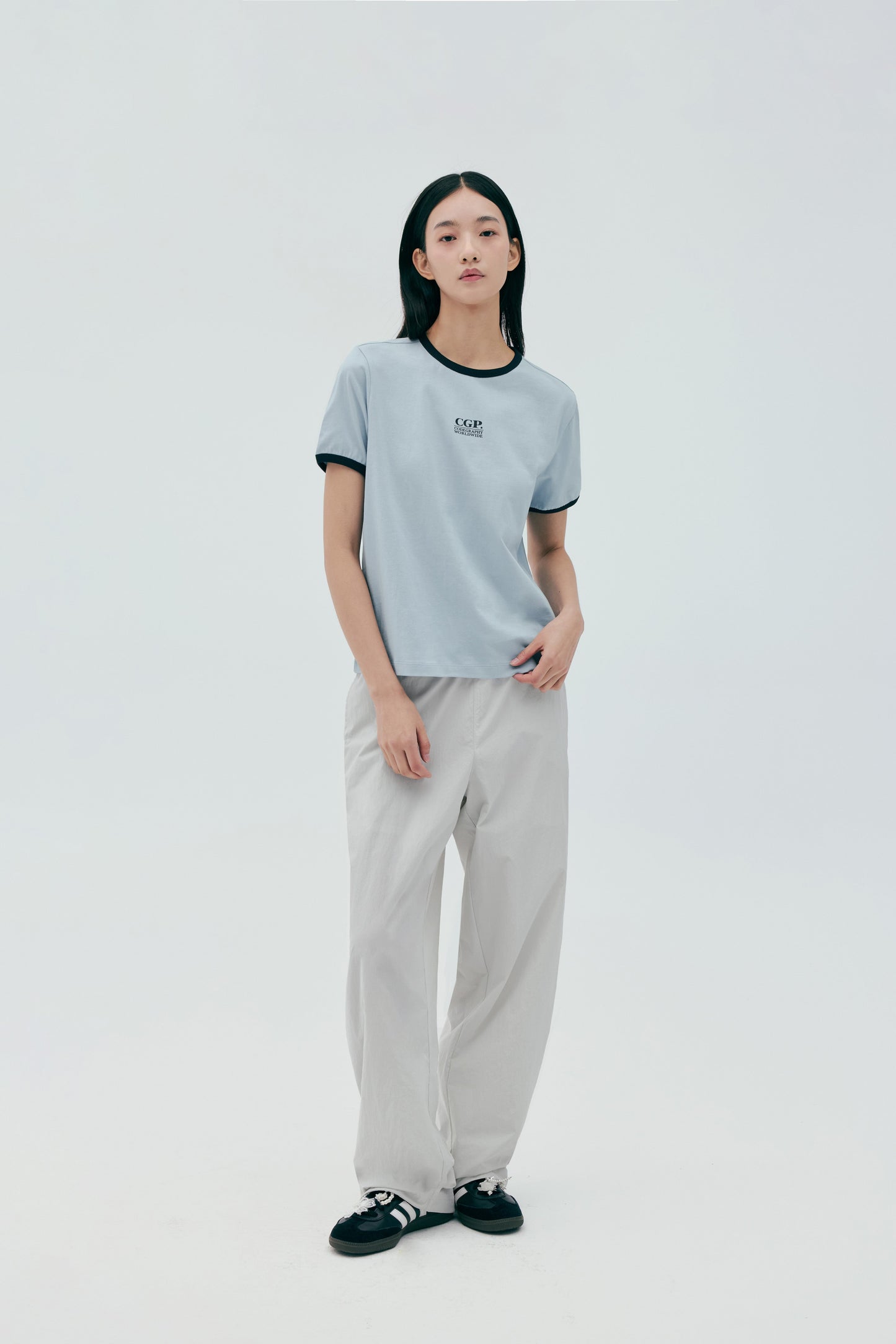(Women) CGP Small Square Logo Ringer Short Sleeve T-Shirt CBEUWTS017