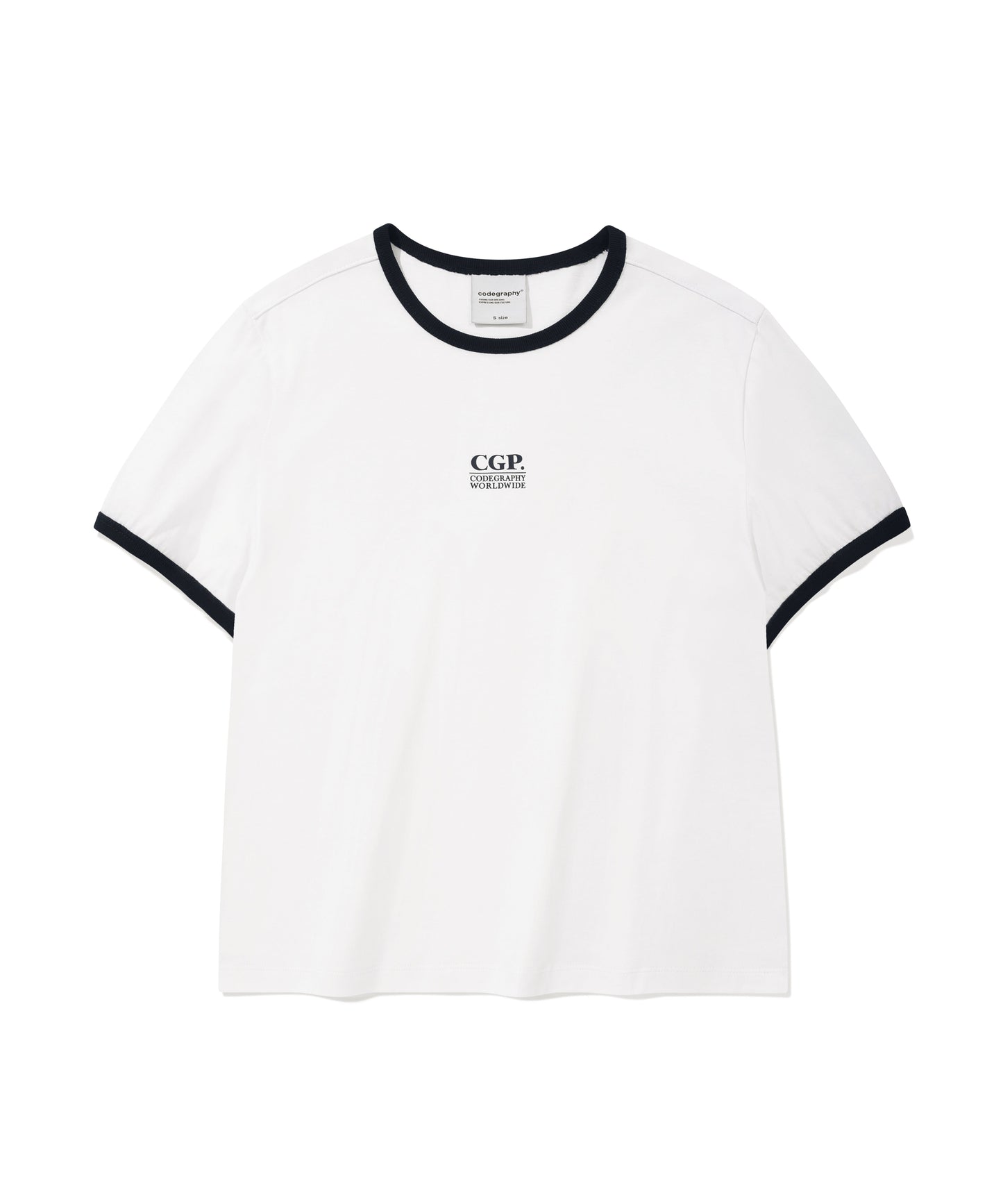 (Women) CGP Small Square Logo Ringer Short Sleeve T-Shirt CBEUWTS017
