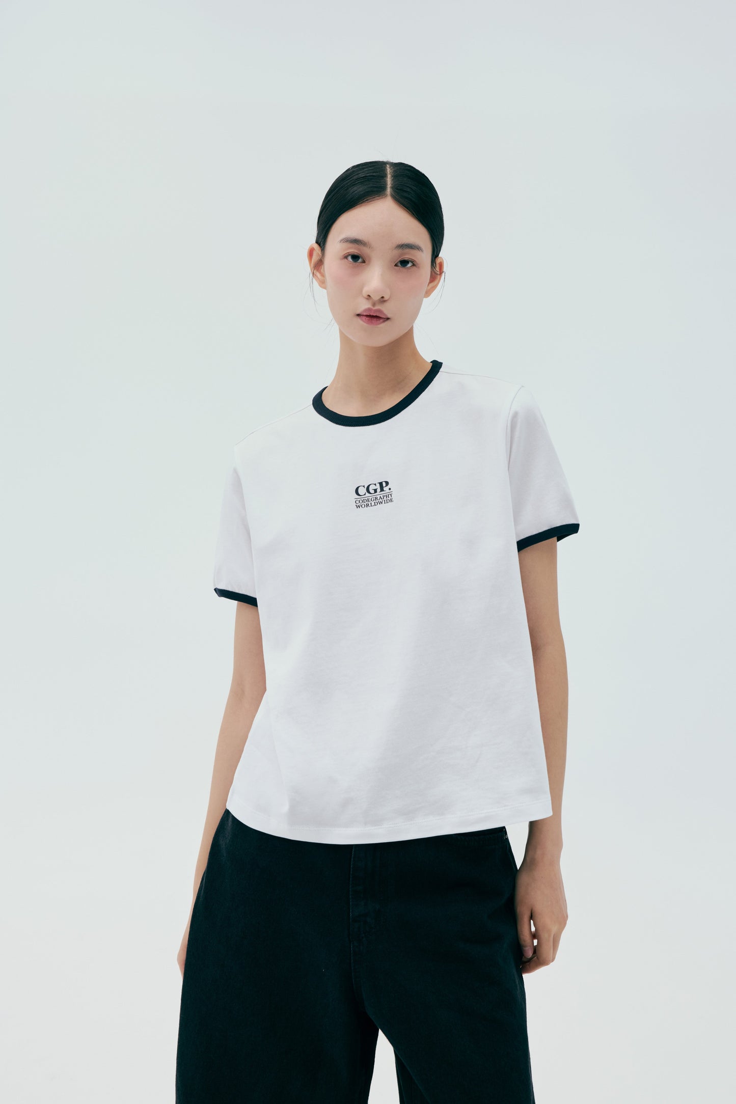 (Women) CGP Small Square Logo Ringer Short Sleeve T-Shirt CBEUWTS017
