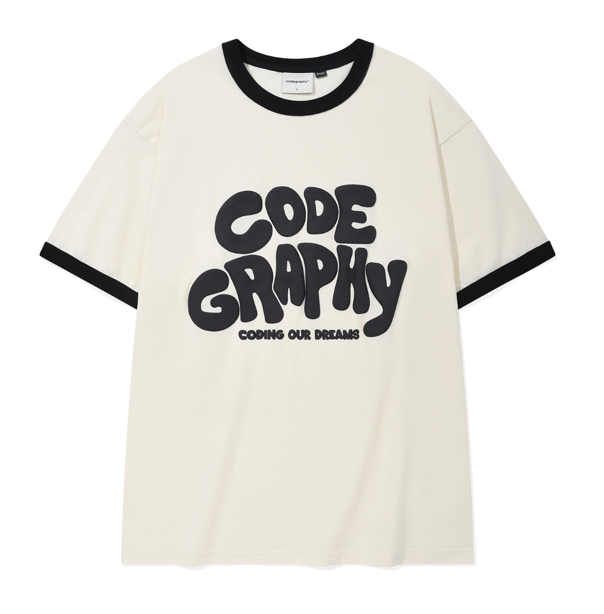 CODEGRAPHY JELLY Logo Ringer Short Sleeve T-Shirt CBEUUTS032A