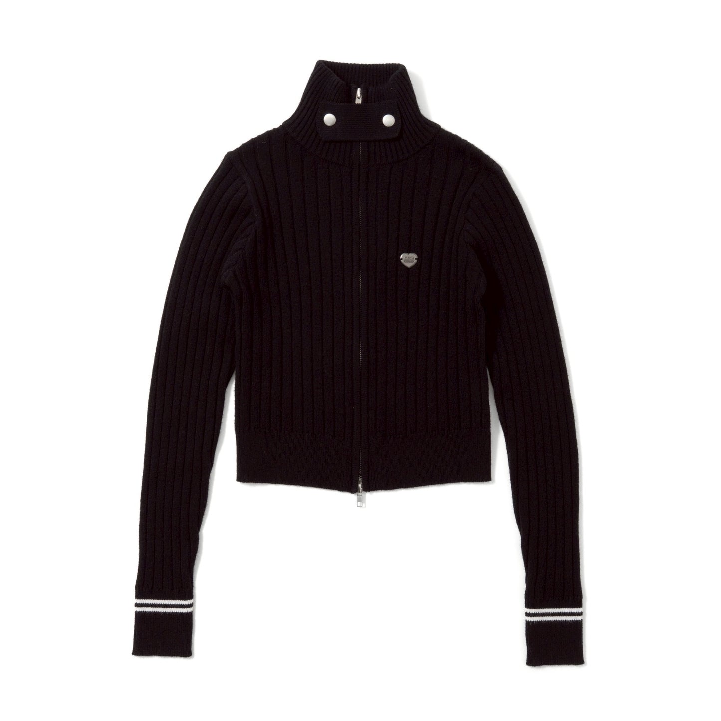 Drivers Neck Buttan Zip Knit