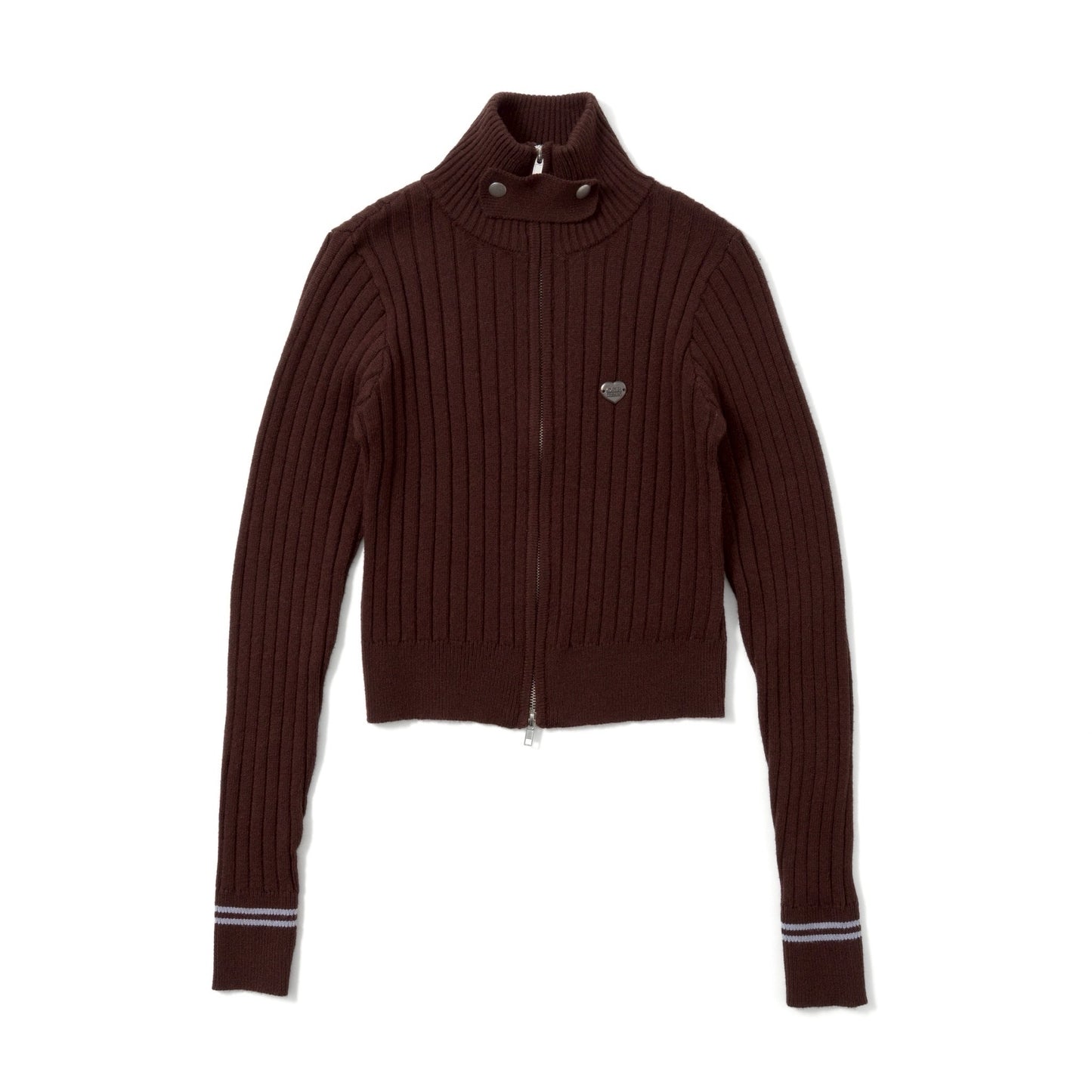 Drivers Neck Buttan Zip Knit