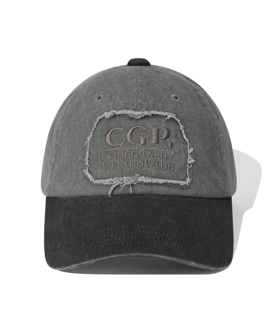 Square Logo Damaged Ball Cap CBFUUAC004