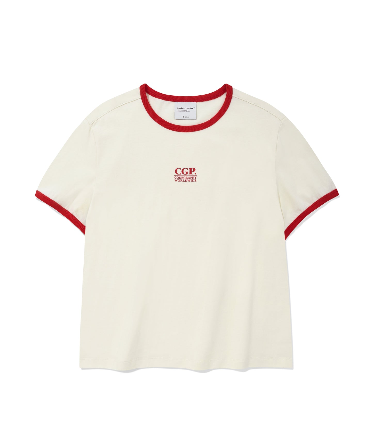 (Women) CGP Small Square Logo Ringer Short Sleeve T-Shirt CBEUWTS017
