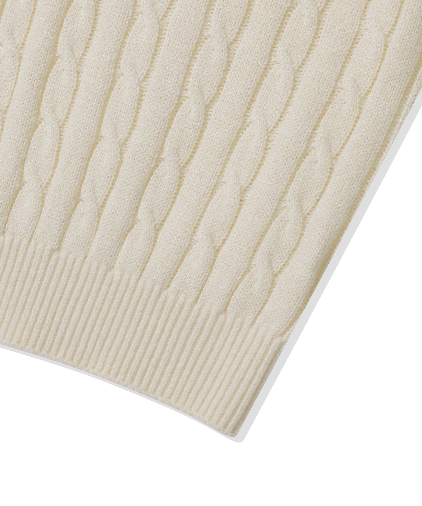 (Women) Small Square V-Neck Cable Knit CBEWWKL042