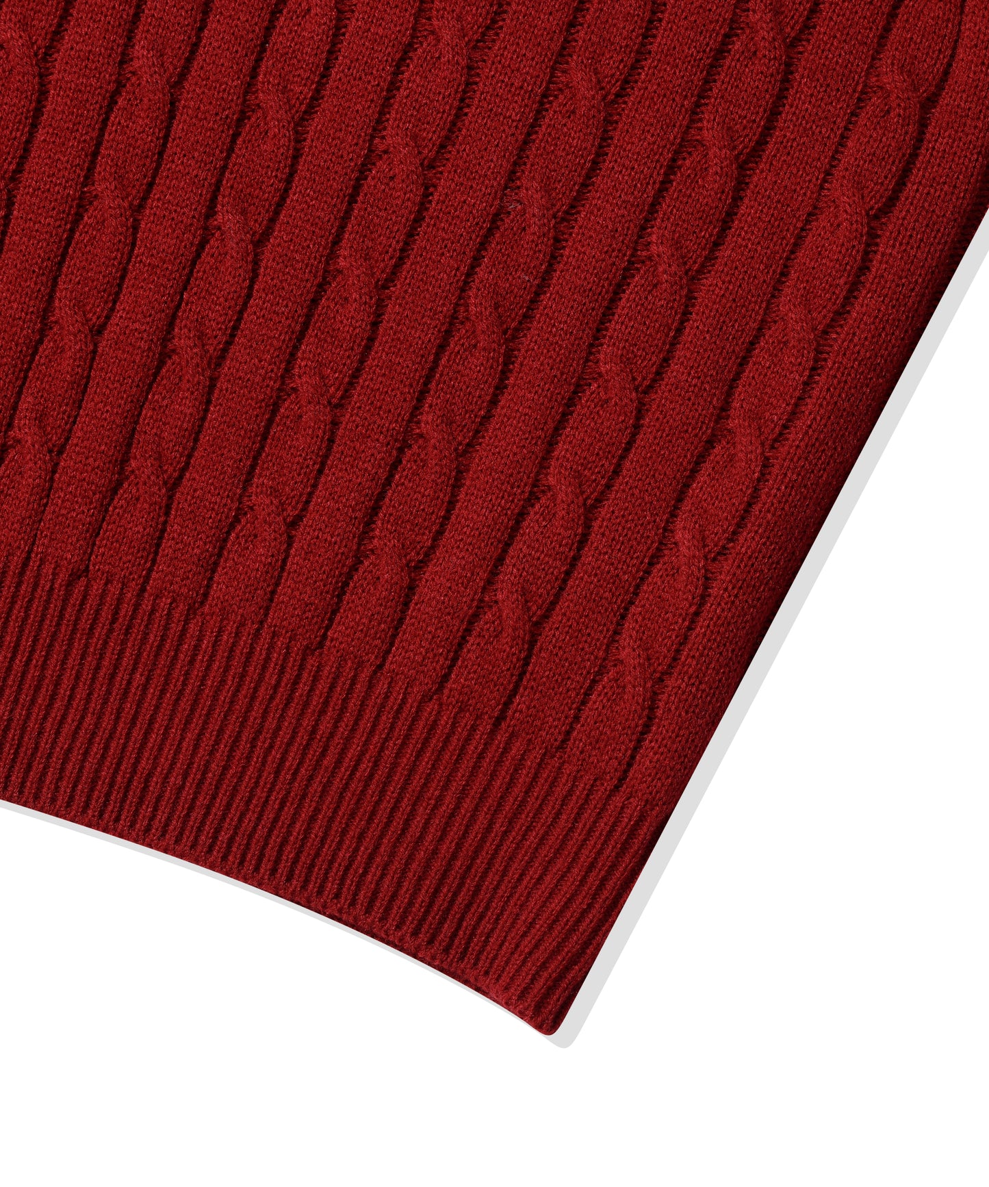 (Women) Small Square V-Neck Cable Knit CBEWWKL042