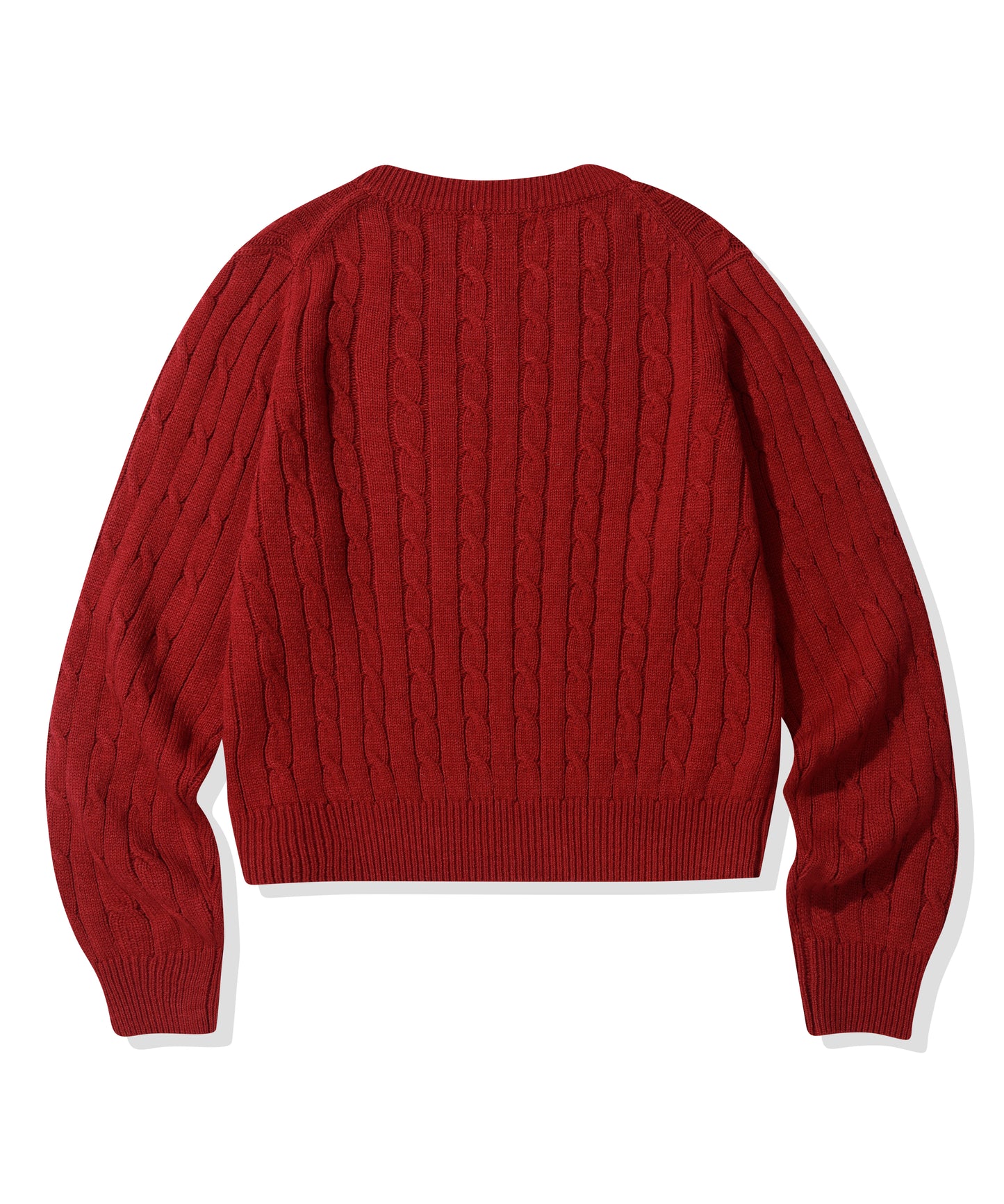 (Women) Small Square V-Neck Cable Knit CBEWWKL042