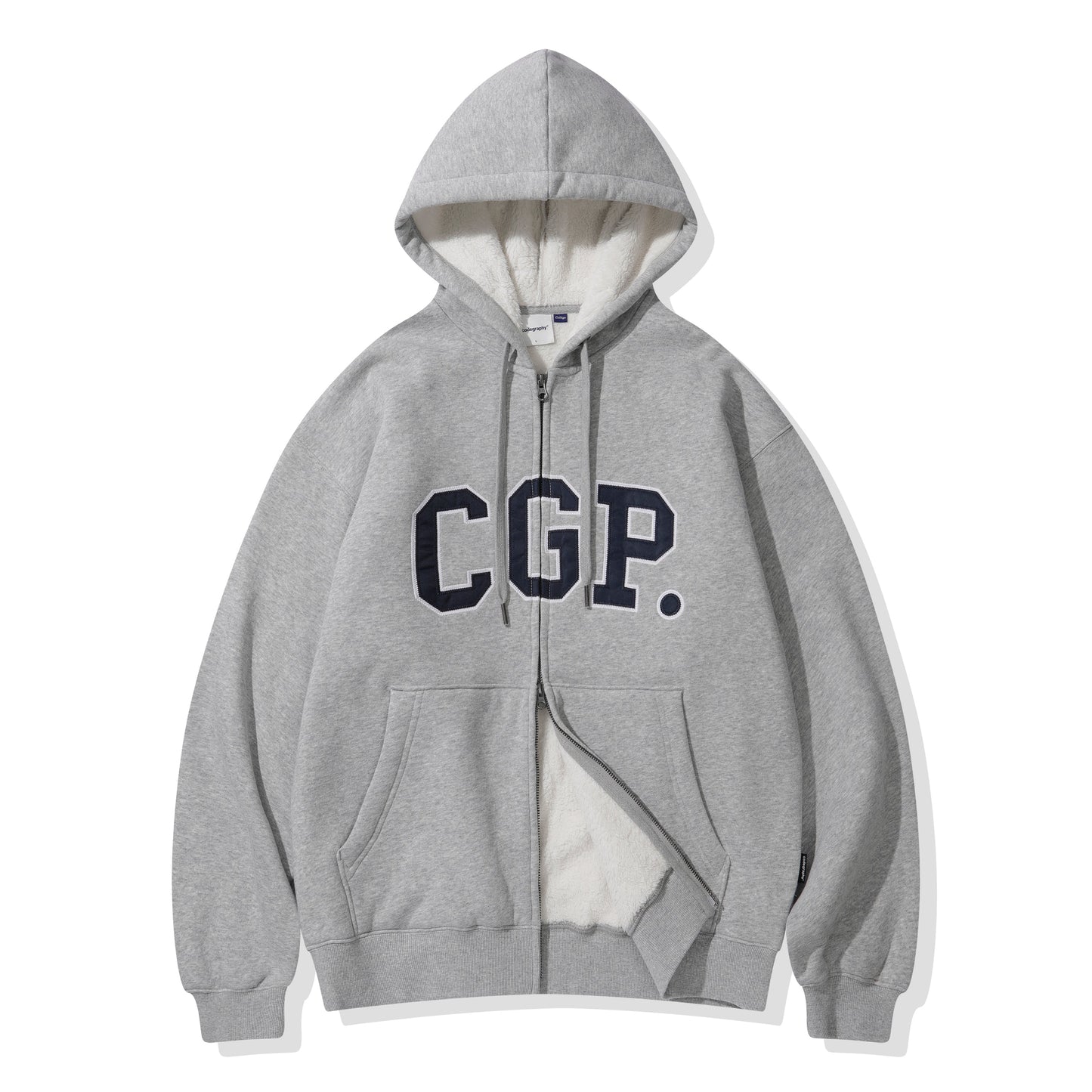 Archilogo boa fur hooded zip-up CBEWUTC360