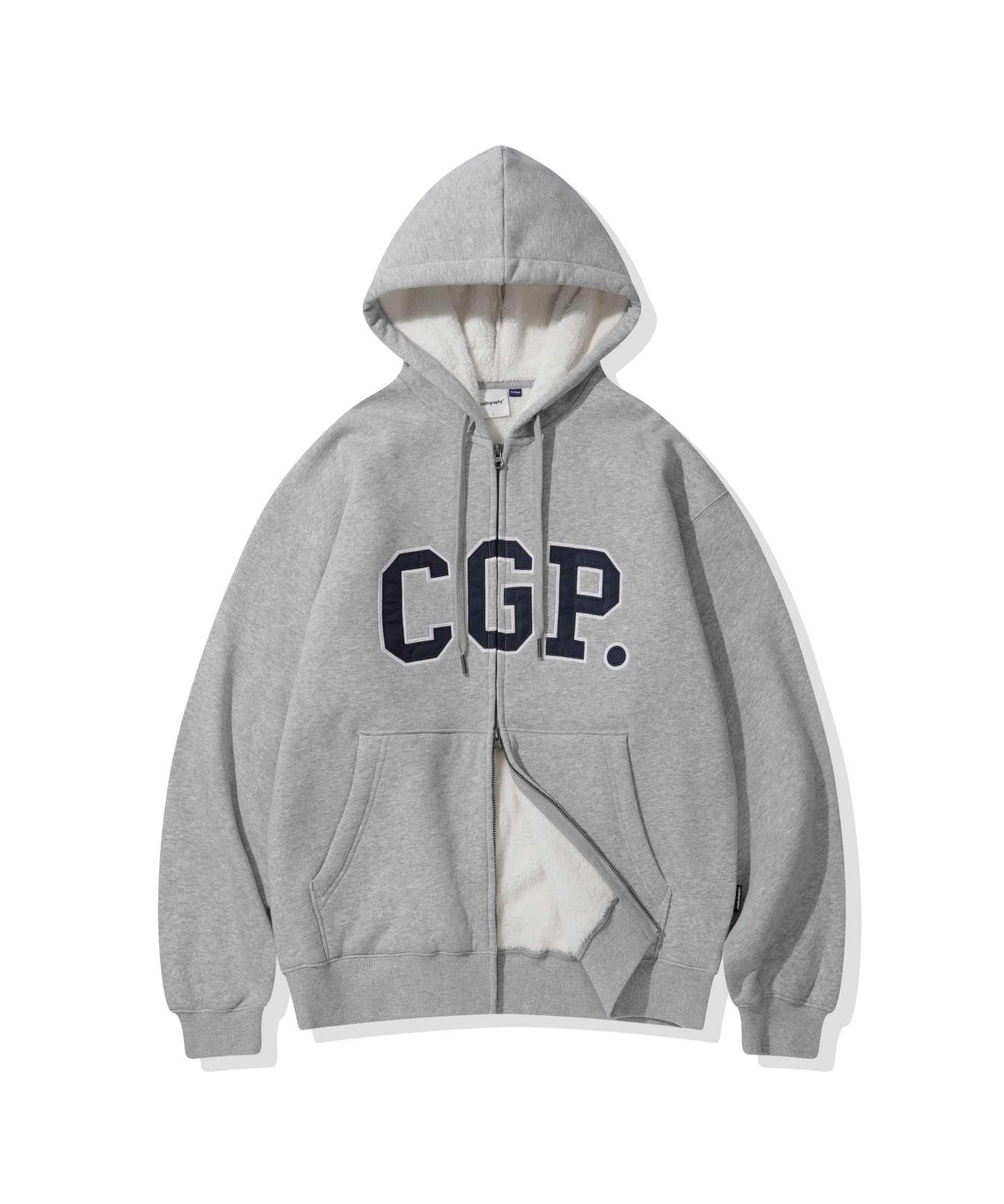 Archilogo boa fur hooded zip-up CBEWUTC360