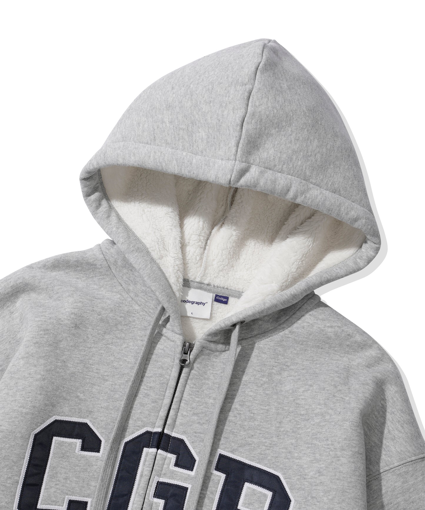 Archilogo boa fur hooded zip-up CBEWUTC360