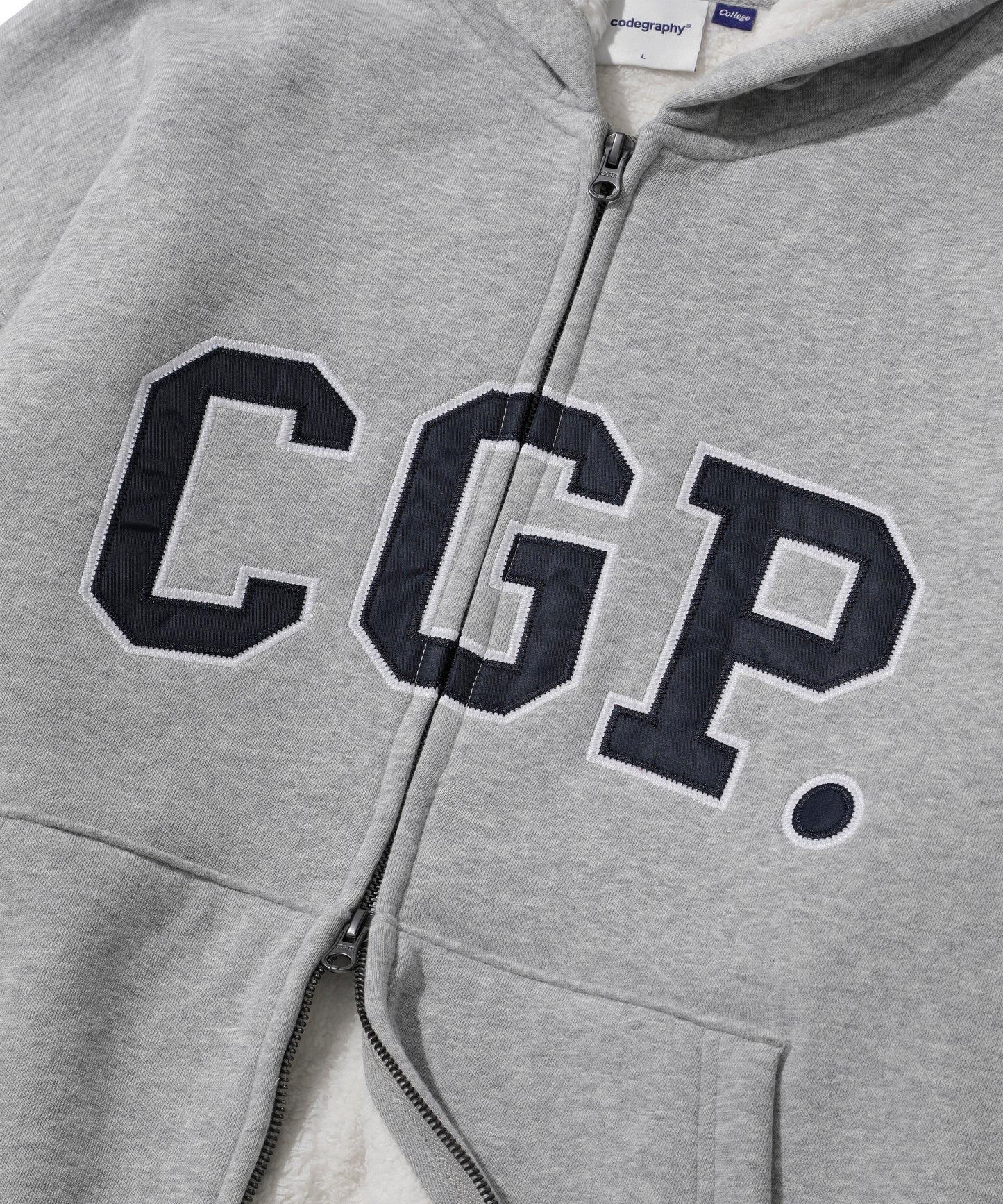 Archilogo boa fur hooded zip-up CBEWUTC360