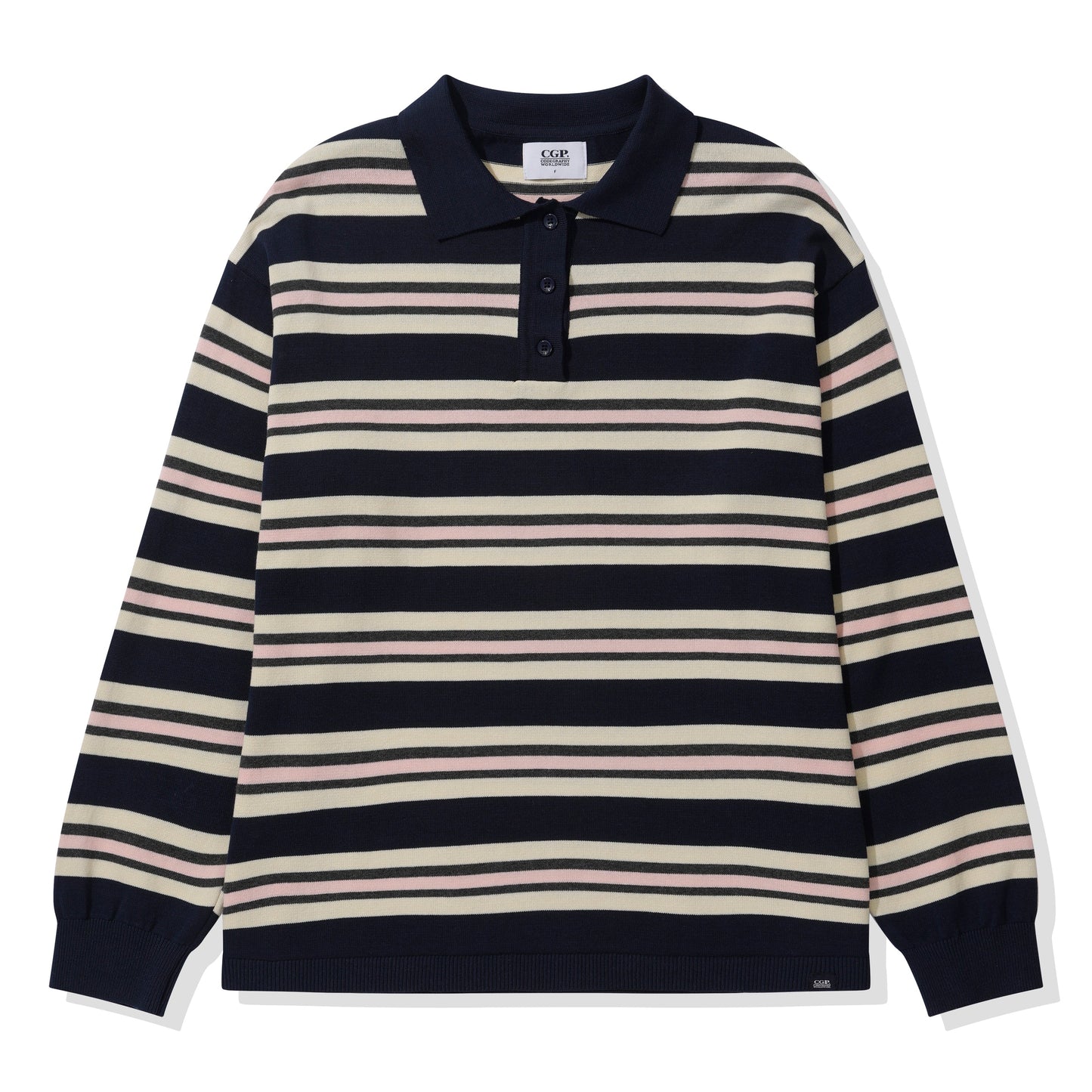(Women's) Striped Knit Collared CBFSWKL001