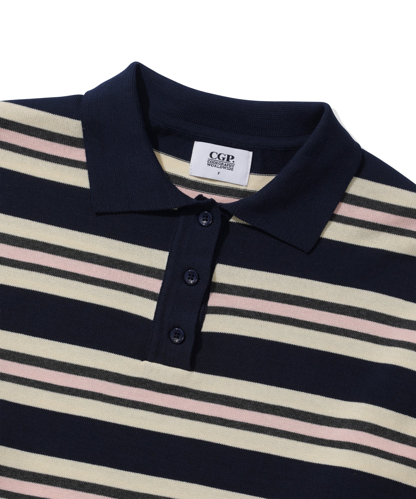 (Women's) Striped Knit Collared CBFSWKL001