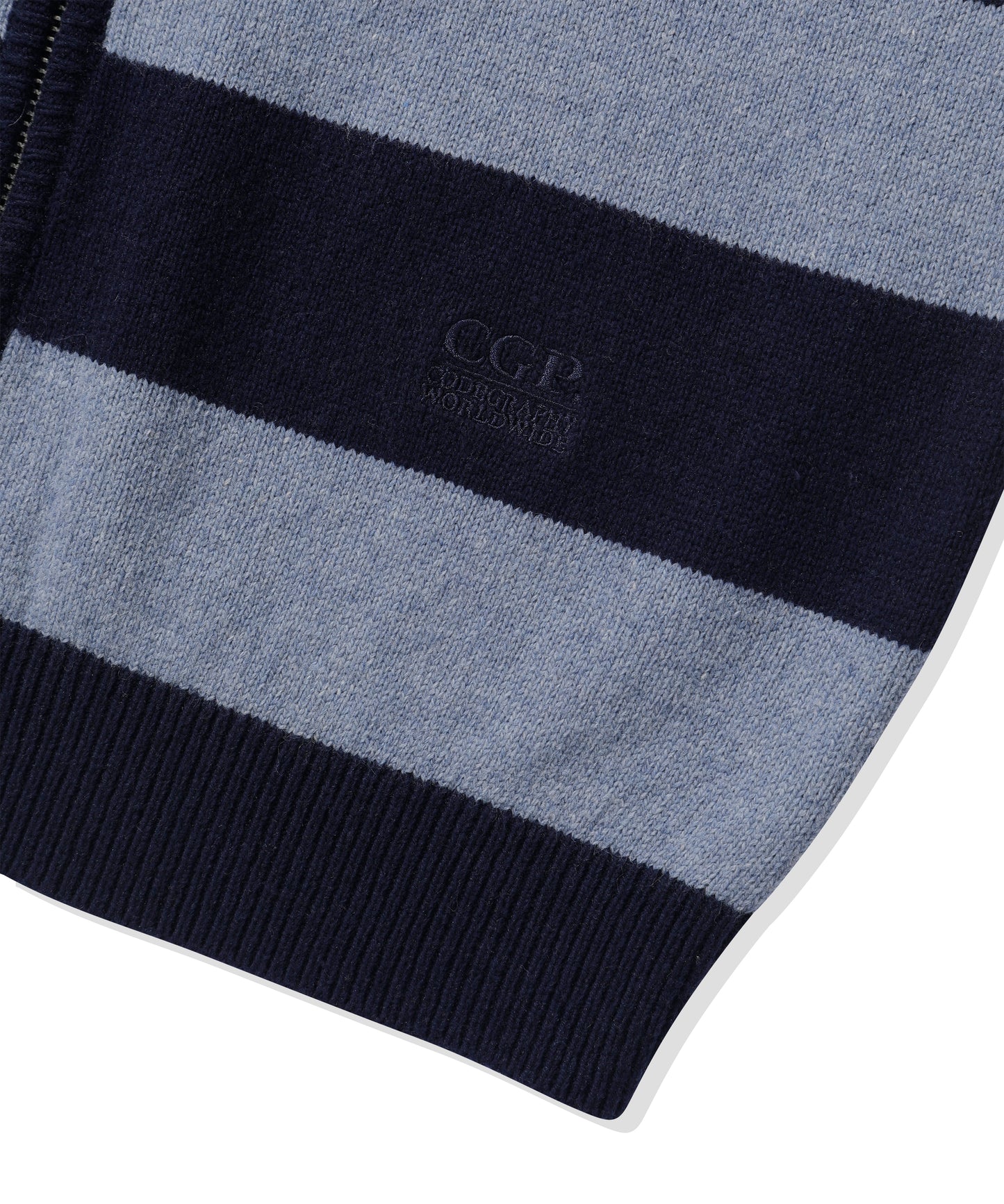 (Women's) Striped Knit Hooded Zip-up CBFSWKC001