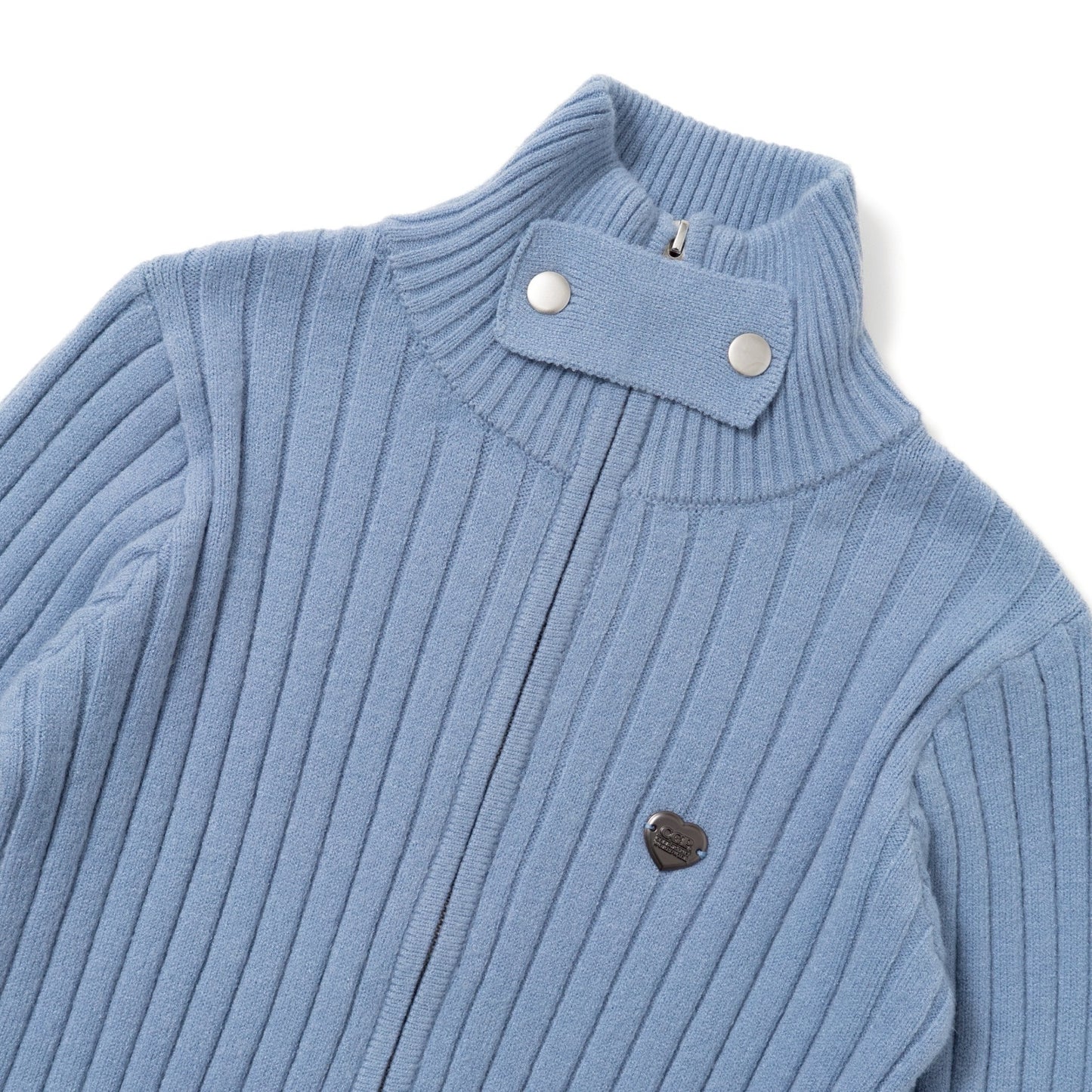 Drivers Neck Buttan Zip Knit