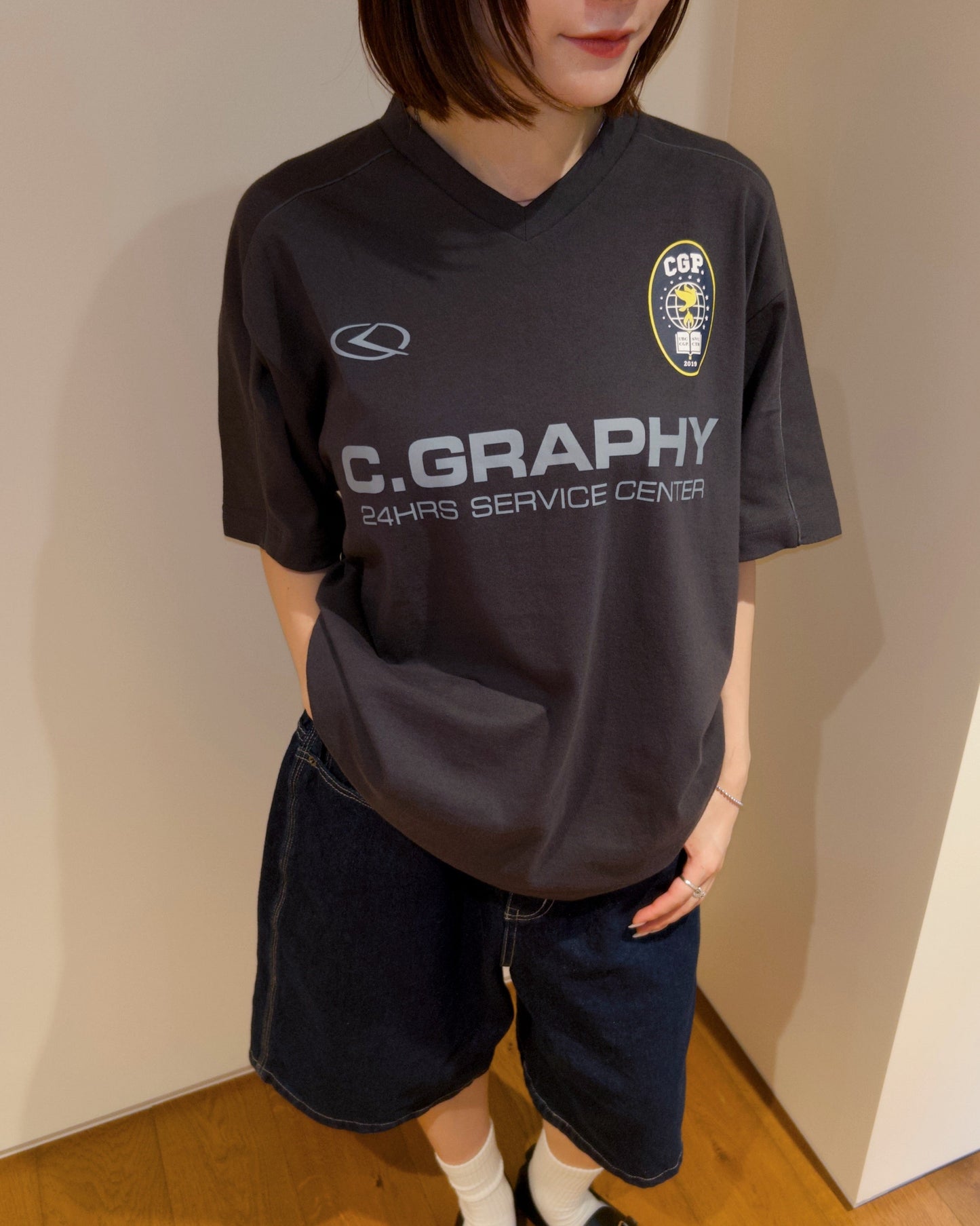 CG 24H  TRACK OVER FIT V-NECK Tee