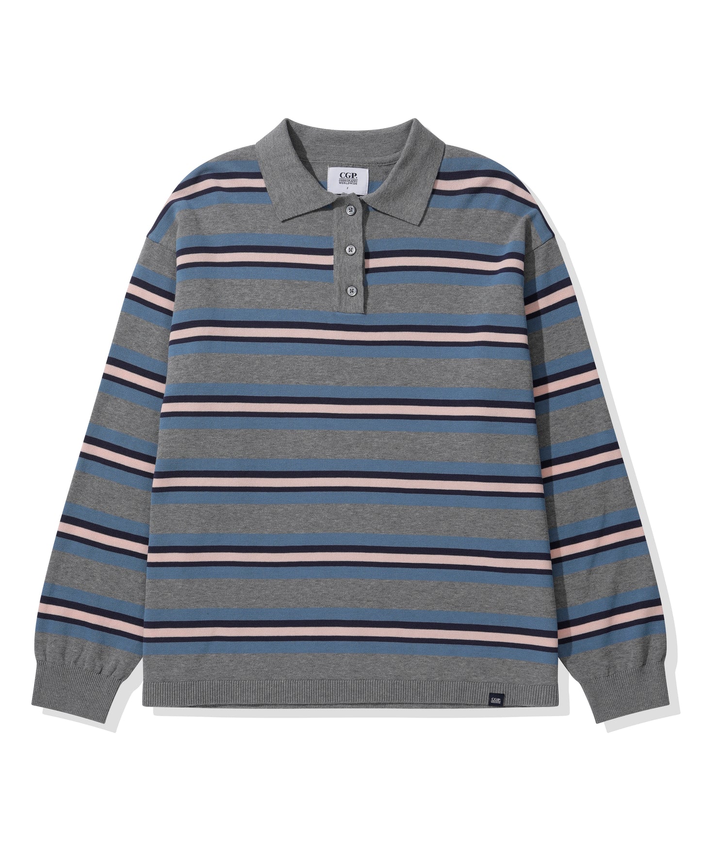 (Women's) Striped Knit Collared CBFSWKL001