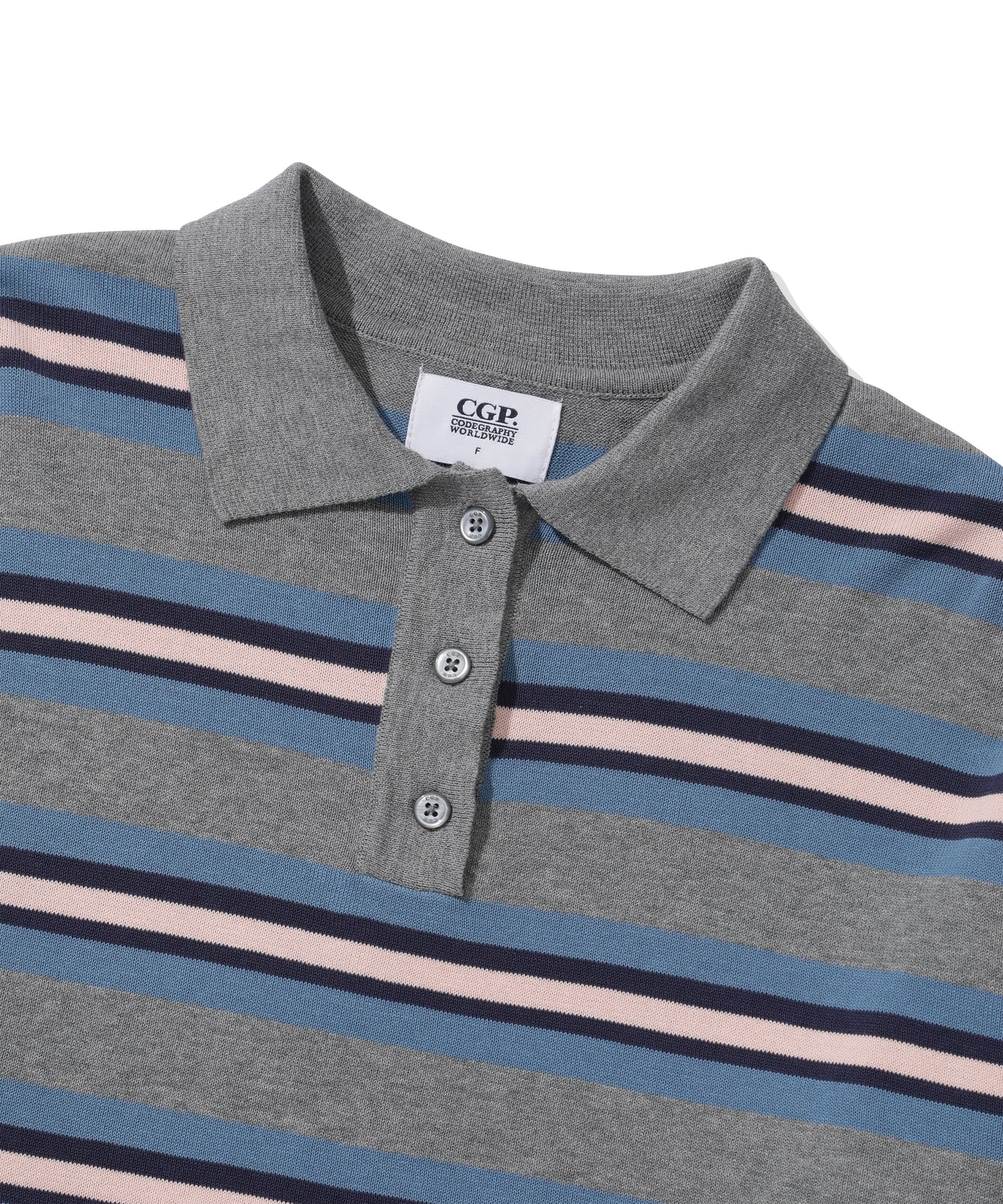 (Women's) Striped Knit Collared CBFSWKL001