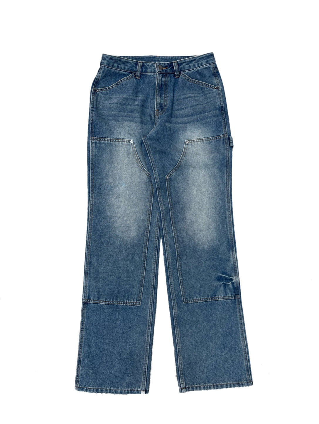 （Woman)Washed Double Knee Denim