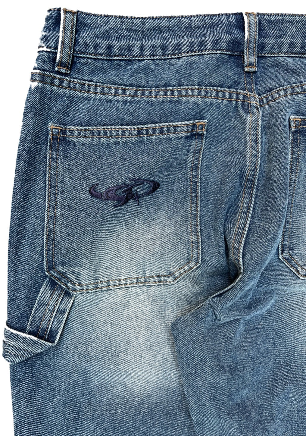 （Woman)Washed Double Knee Denim
