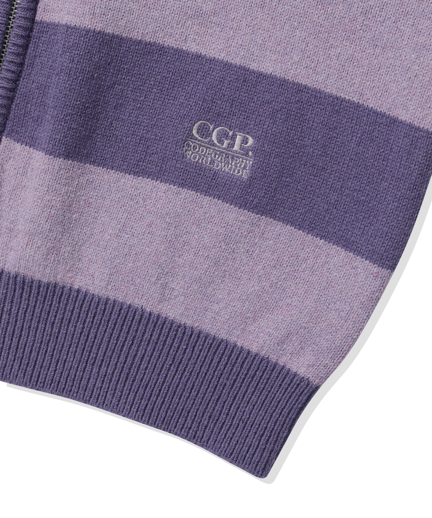 (Women's) Striped Knit Hooded Zip-up CBFSWKC001