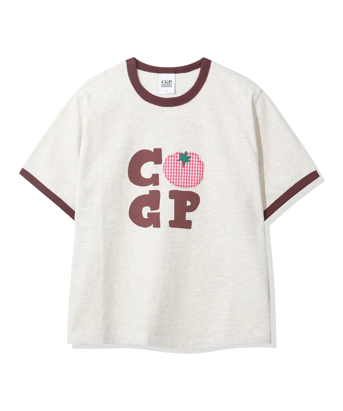 (Women's) CGP Check Tomato Ringer Short Sleeve T-Shirt CBFUWTS124