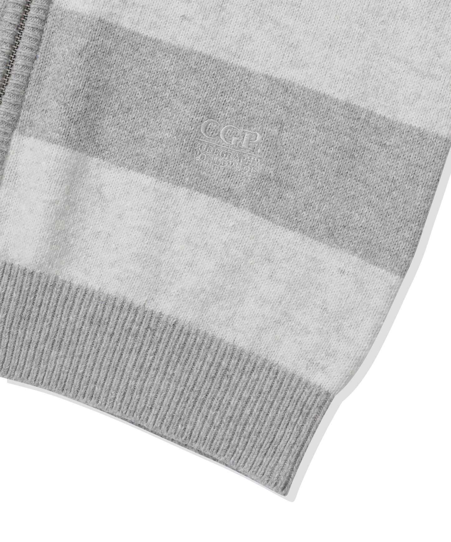 (Women's) Striped Knit Hooded Zip-up CBFSWKC001