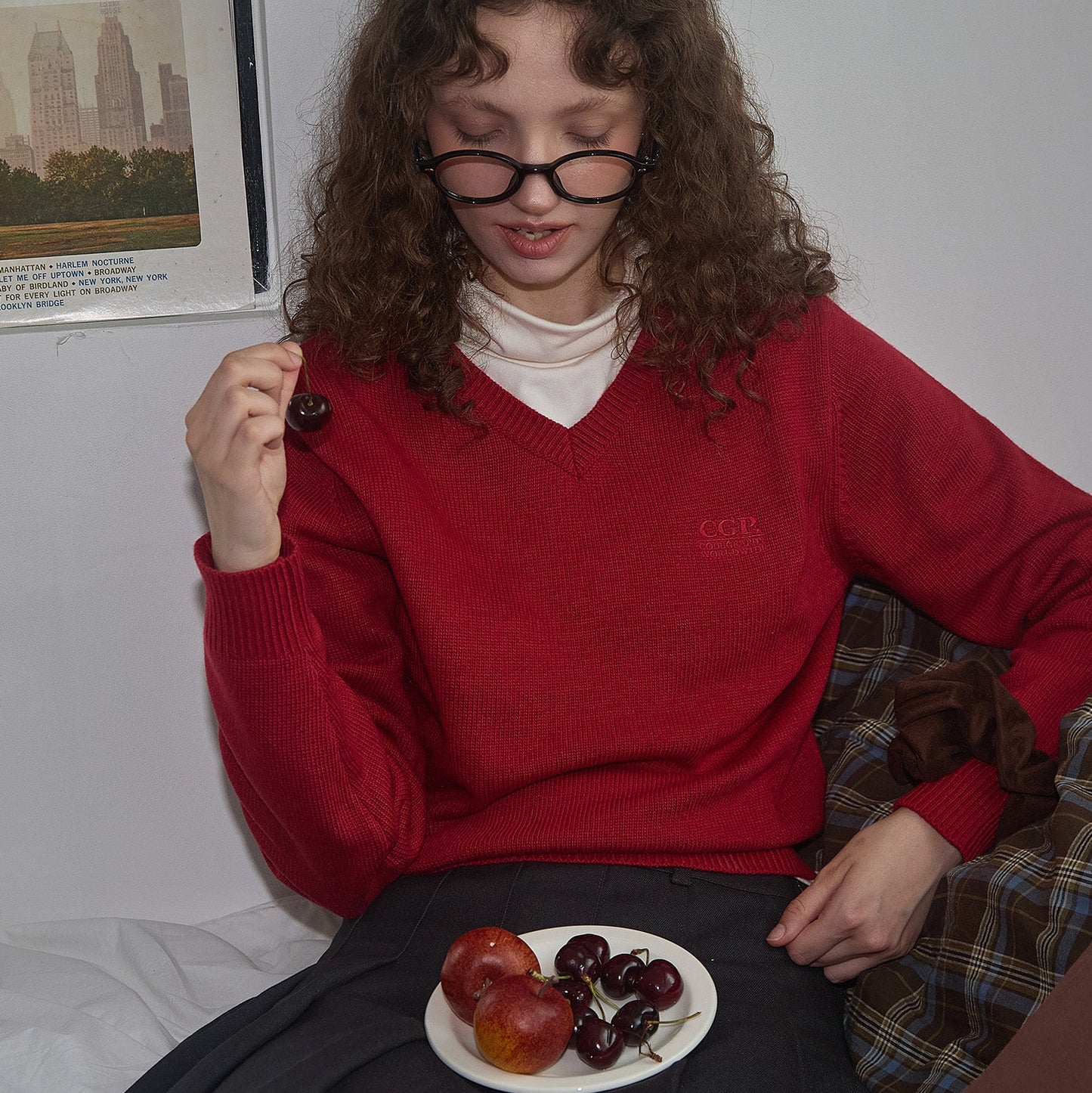 (Women) Small Square V-Neck Knit CBEWWKL041